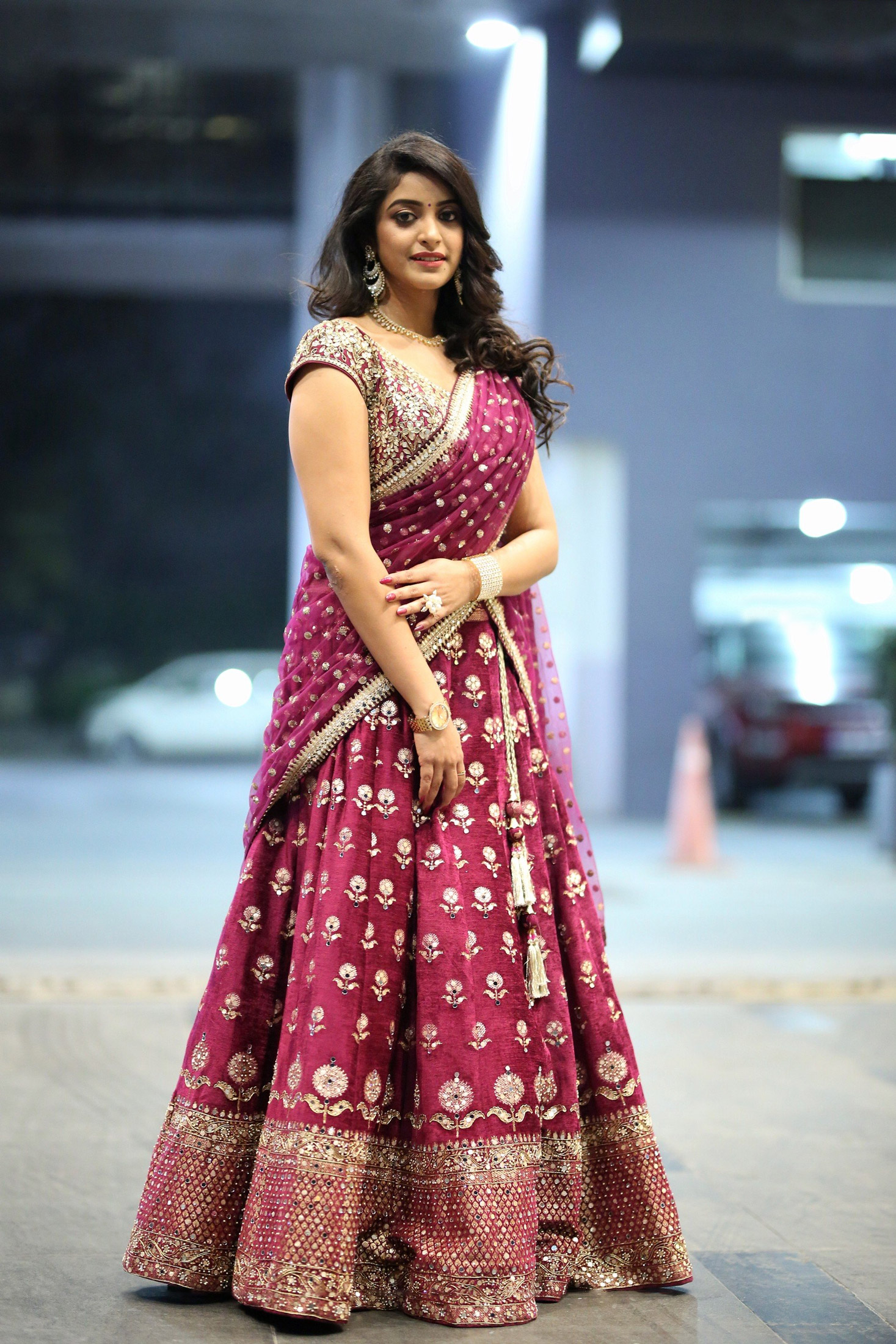 Nakshatra in lehenga stills at Palasa 1978 movie pre release event