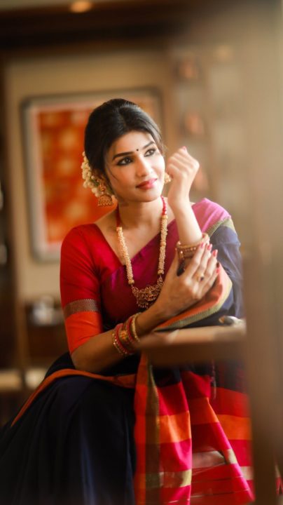 Anjena Kirti - South Indian actress photos in saree
