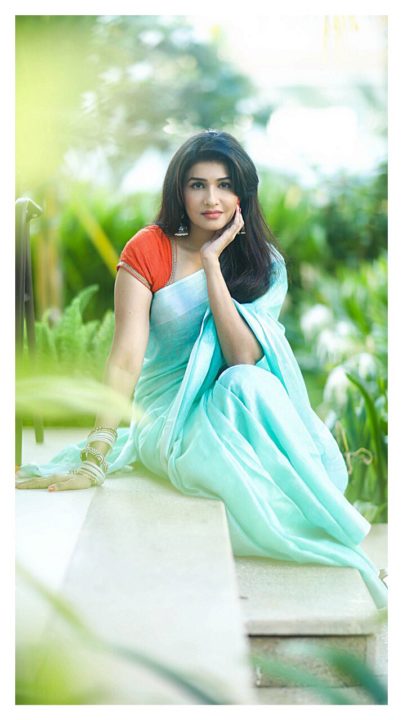 Anjena Kirti – South Indian actress photos in saree