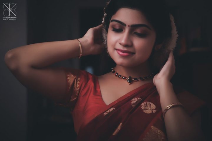 Manasa Radhakrishnan saree photoshoot stills by Yadu Krishna