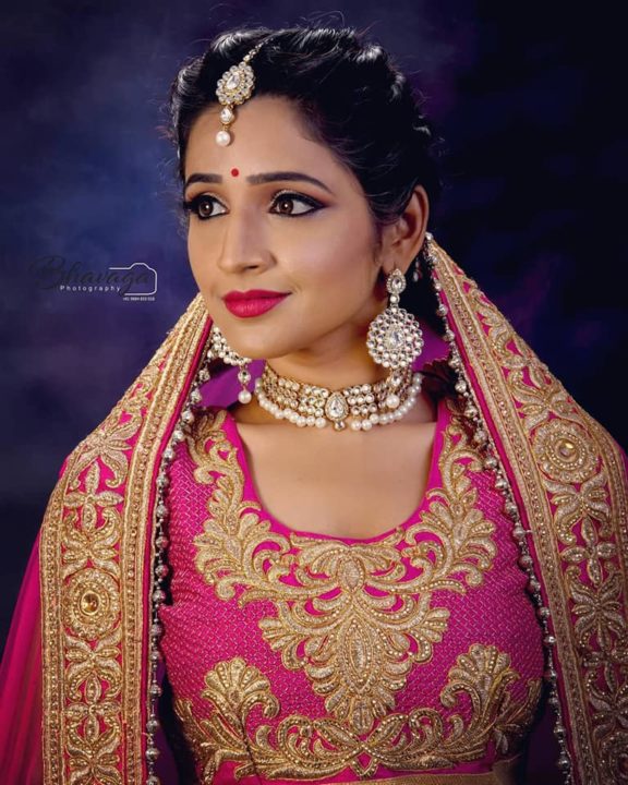 Sandiya Srini in bridal wear photoshoot stills