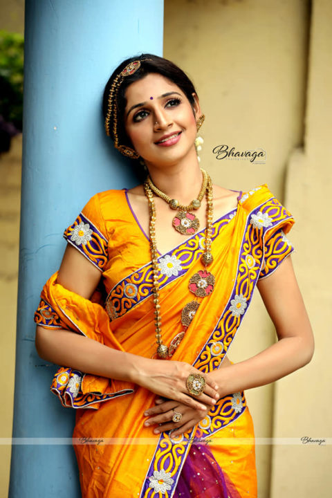 Sandiya Srini in bridal wear photoshoot stills