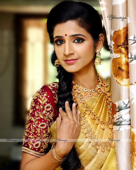 Sandiya Srini in bridal wear photoshoot stills