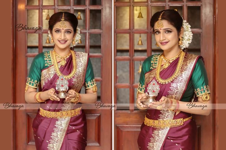 Sandiya Srini in bridal wear photoshoot stills