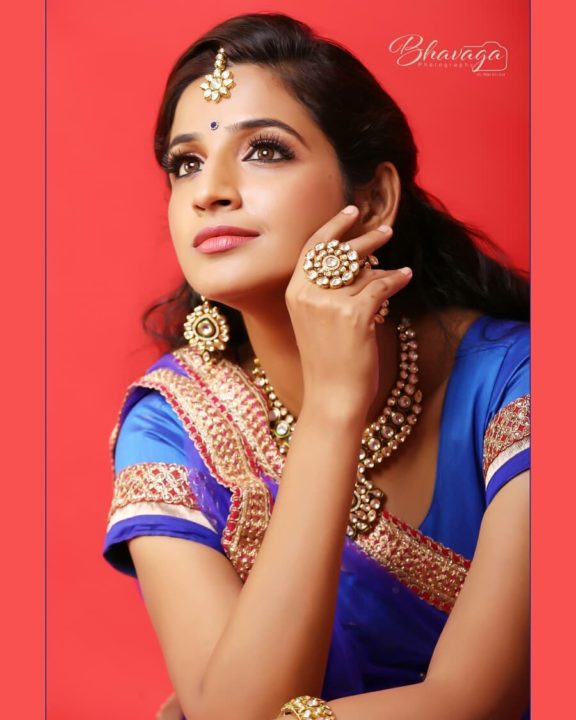 Sandiya Srini in bridal wear photoshoot stills