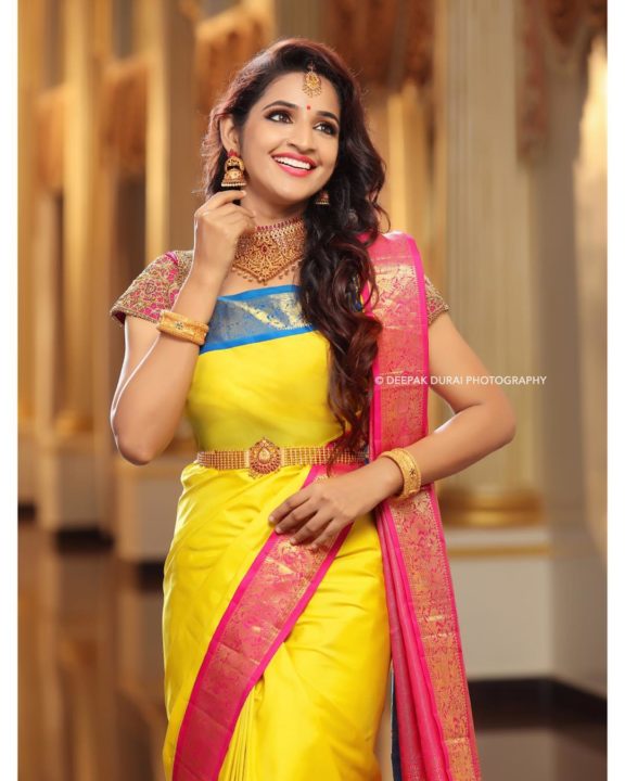 Sandiya Srini in bridal wear photoshoot stills