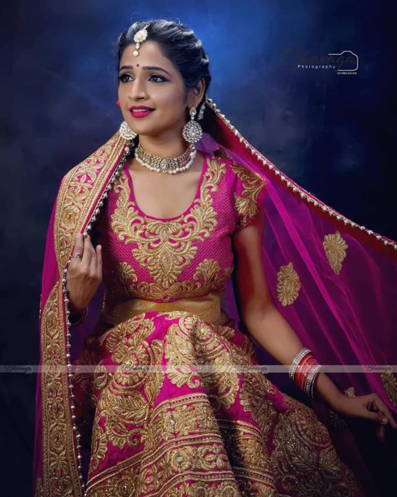 Sandiya Srini in bridal wear photoshoot stills