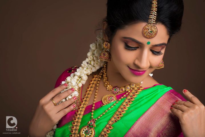 Sandiya Srini in bridal wear photoshoot stills