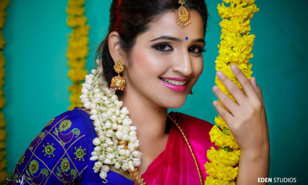 Sandiya Srini in bridal wear photoshoot stills
