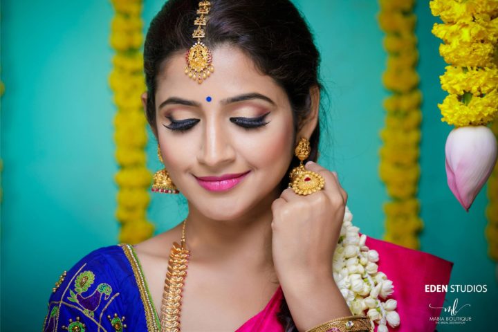 Sandiya Srini in bridal wear photoshoot stills