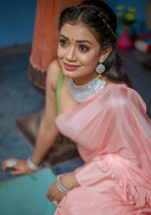 Actress Swayam Siddha hot stills in pink saree