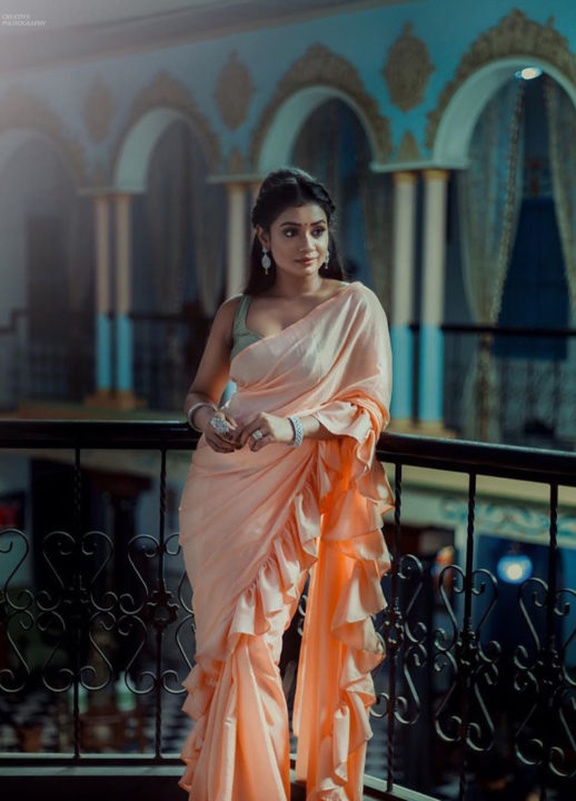 Actress Swayam Siddha hot stills in pink saree