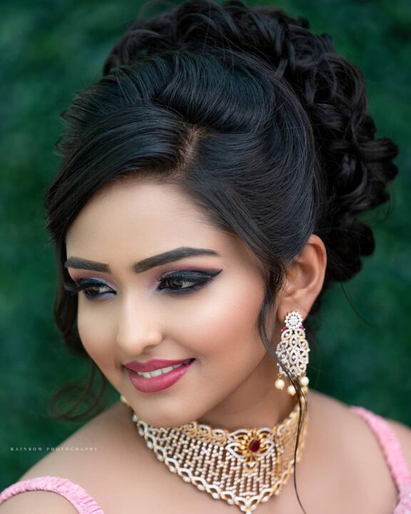Kaustubha Mani in pink gown bridal photos