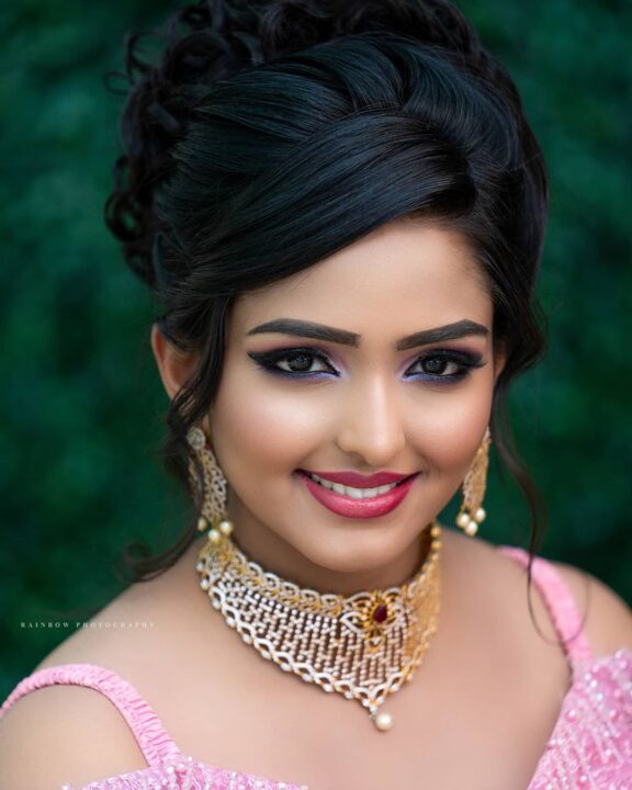 Kaustubha Mani in pink gown bridal photos