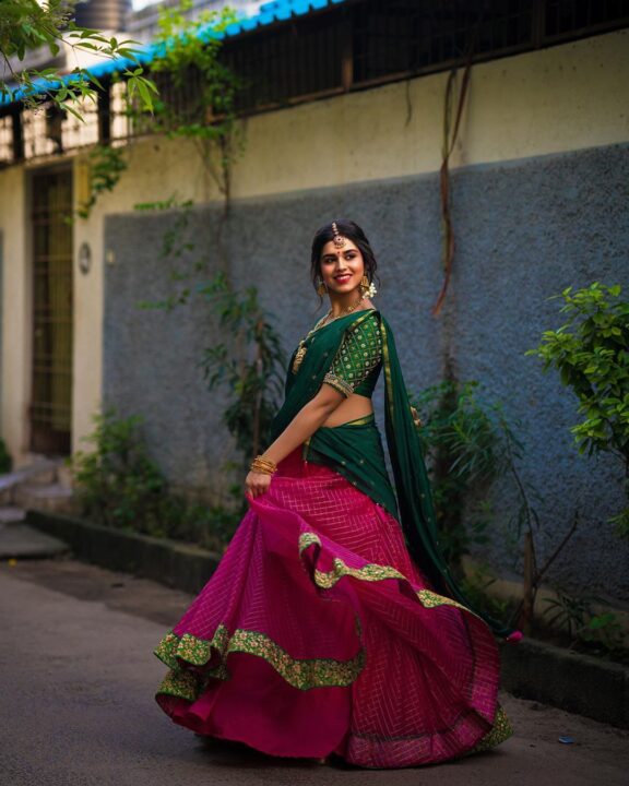 Meenakshi Govindharajan half saree stills