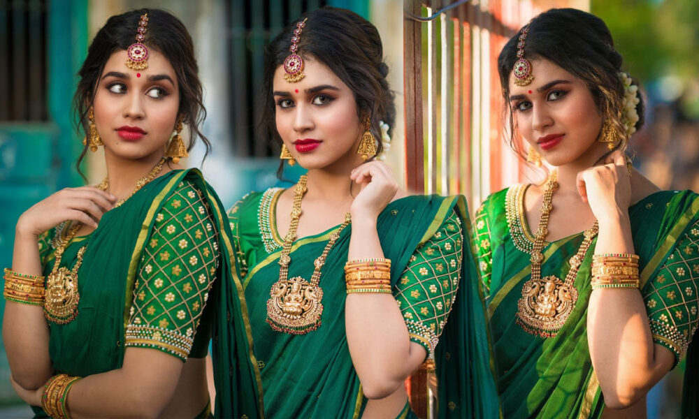 Meenakshi Govindharajan half saree stills
