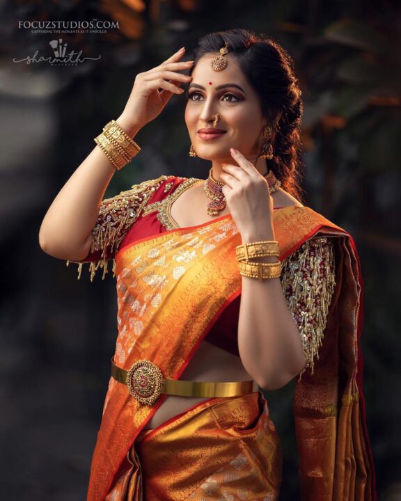 Mounika Devi bridal photoshoot stills by Chandru Bharathy