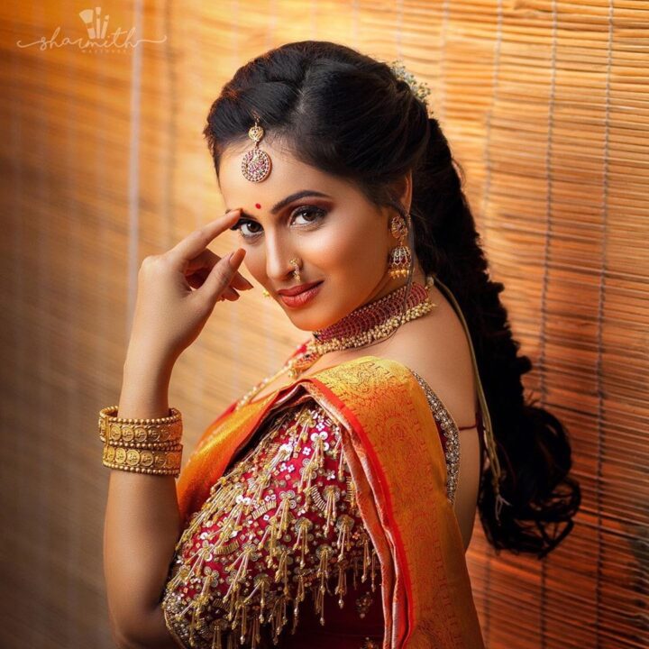 Mounika Devi bridal photoshoot stills by Chandru Bharathy