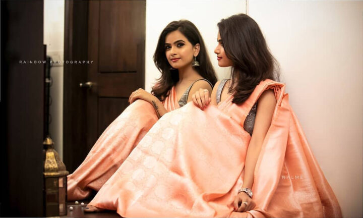 Siri Prahlad in peach color saree photos