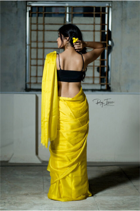 Dharsha Gupta in yellow saree photos