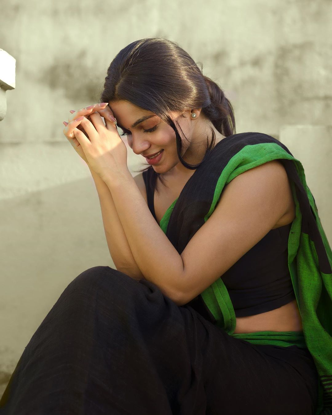 Divyabharathi In Black Saree Stills By Nithin Kumar South Indian Actress