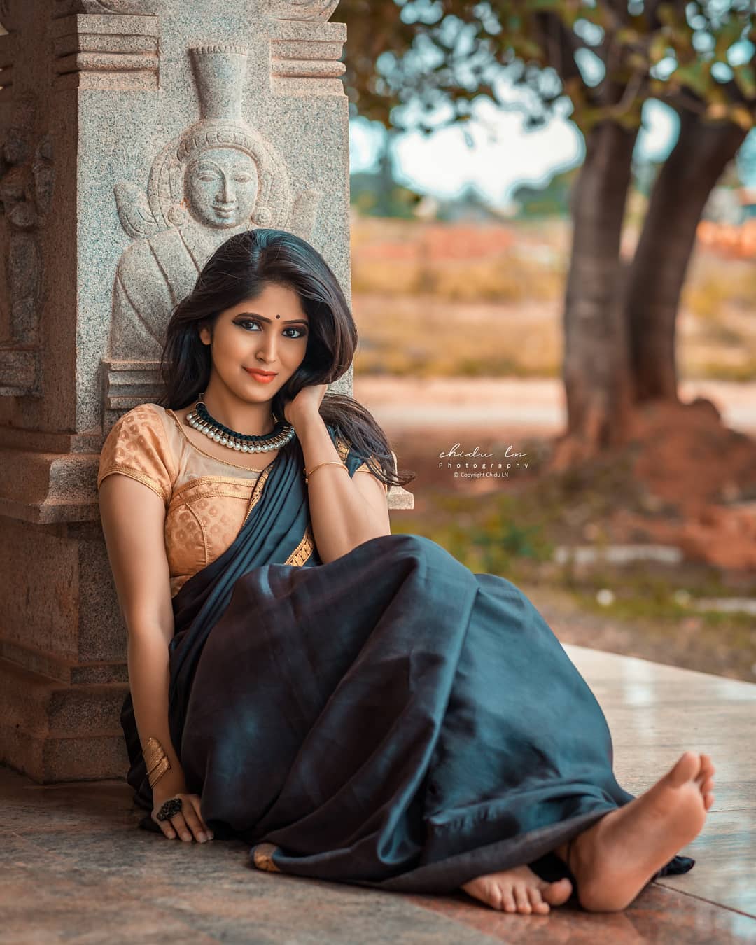 Bengaluru based beautiful model Srilakshmi Navale saree photos