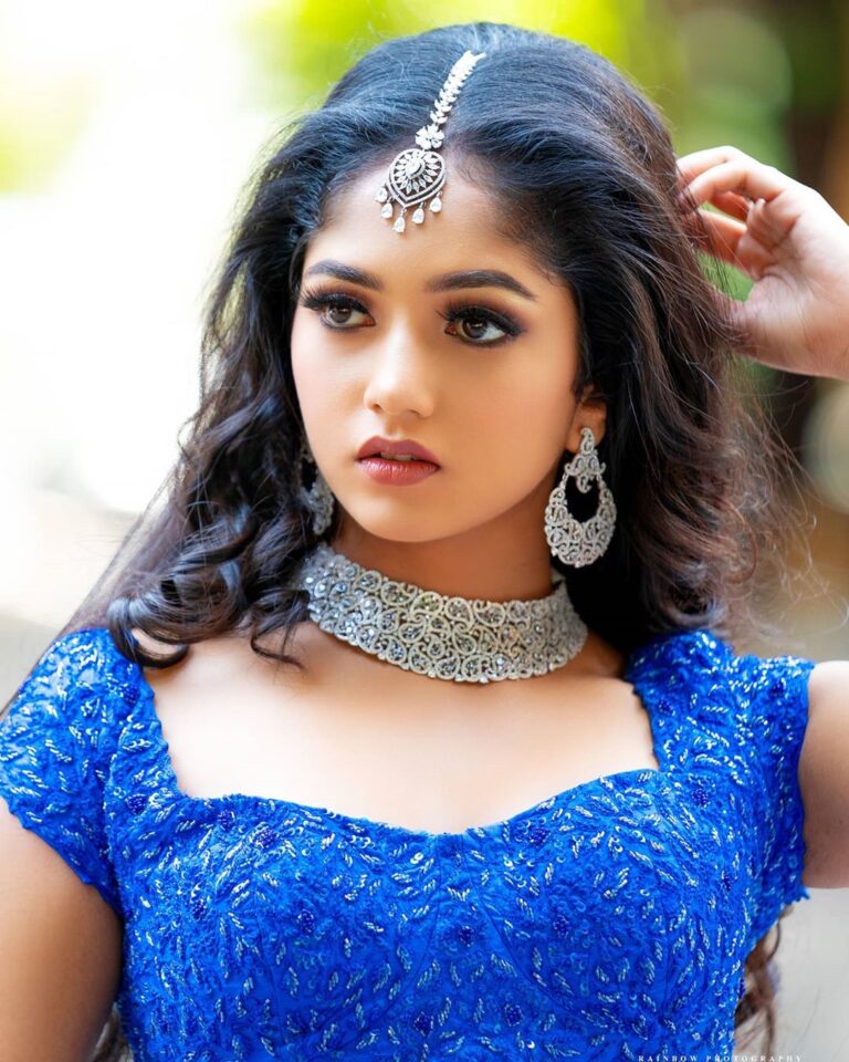 Bhavya Gowda photos in royal blue ghagra - South Indian Actress