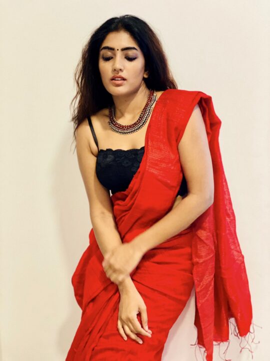 Eesha Rebba hot stills in red saree