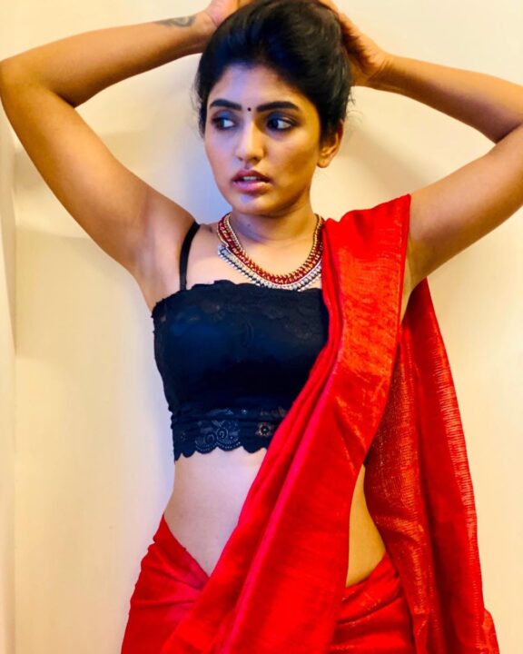 Eesha Rebba hot stills in red saree