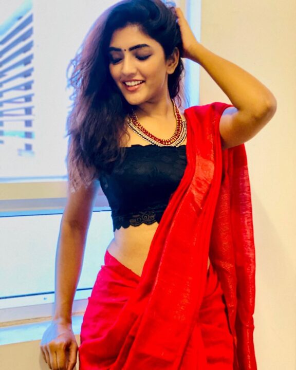 Eesha Rebba hot stills in red saree