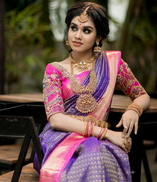 Meenakshi Govindharajan in bridal saree photos