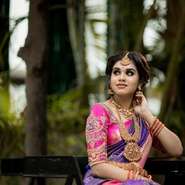 Meenakshi Govindharajan in bridal saree photos