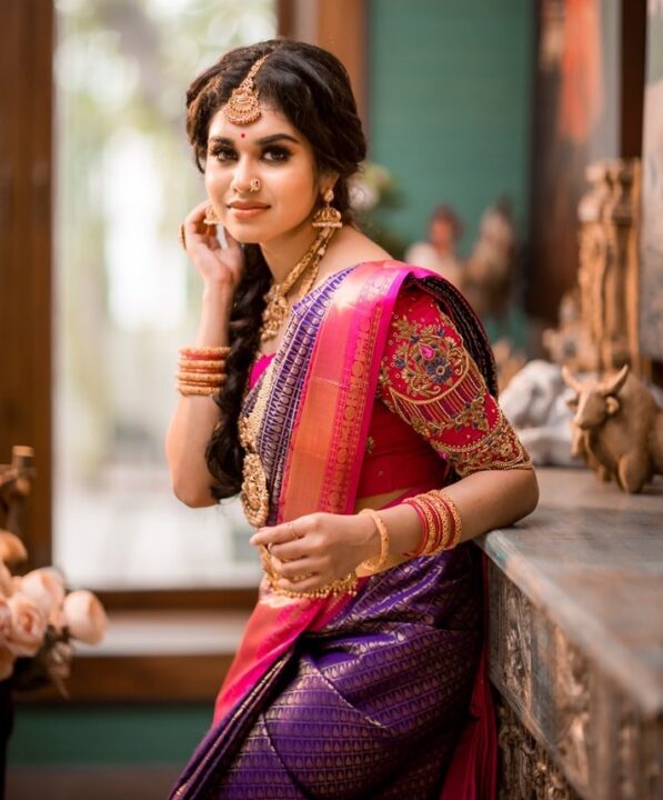 Meenakshi Govindharajan in bridal saree photos