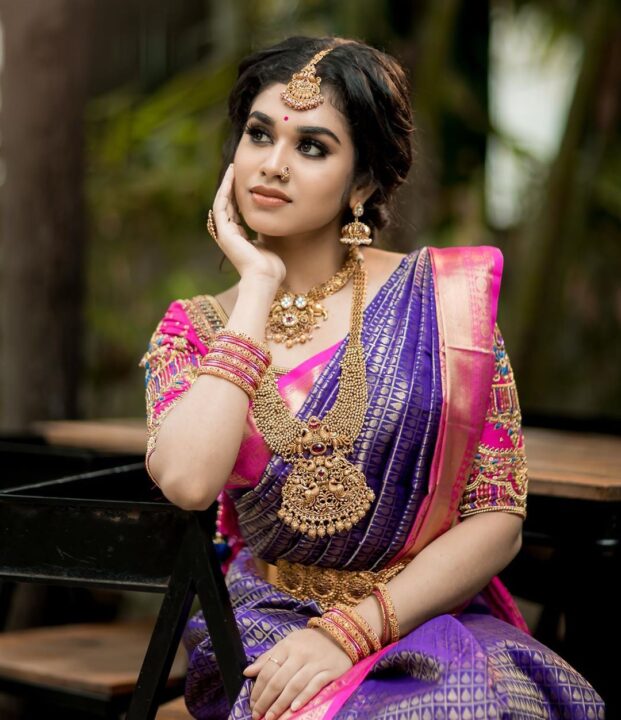 Meenakshi Govindharajan in bridal saree photos