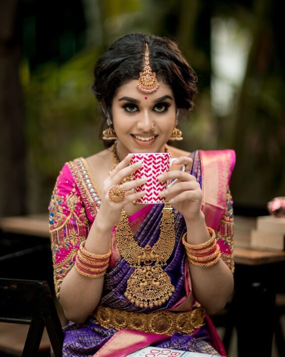 Meenakshi Govindharajan in bridal saree photos