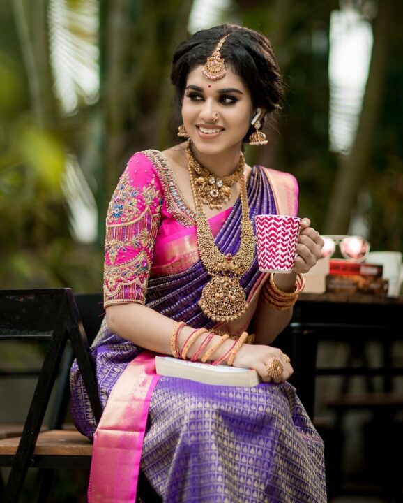 Meenakshi Govindharajan in bridal saree photos