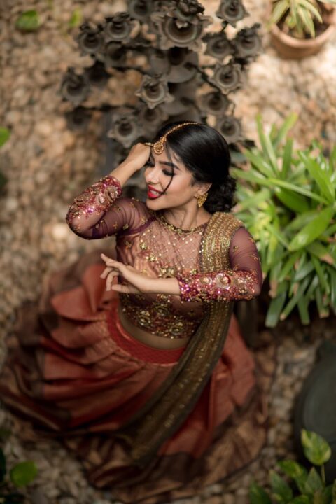 Pavithra Lakshmi in bridal half saree photos