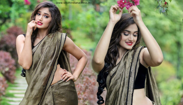 Kannada actress Reeshma Nanaiah latest stills in saree