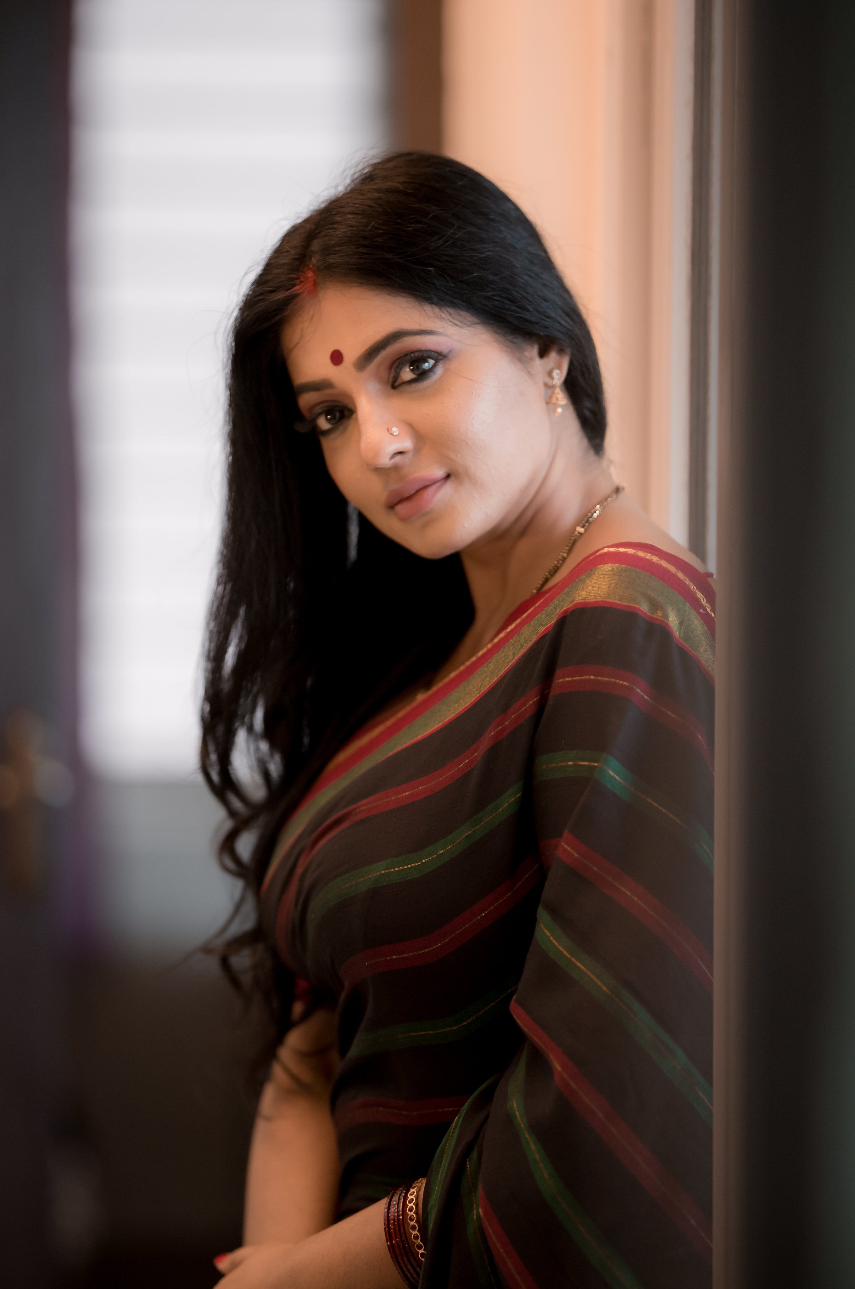 Reshma Pasupuleti saree photos recreating Poornima Bhagyaraj