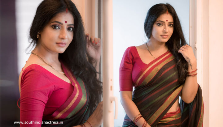 Reshma Pasupuleti saree photos recreating Poornima Bhagyaraj