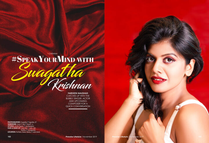 Swagatha S Krishnan stills from Provoke Lifestyle magazine