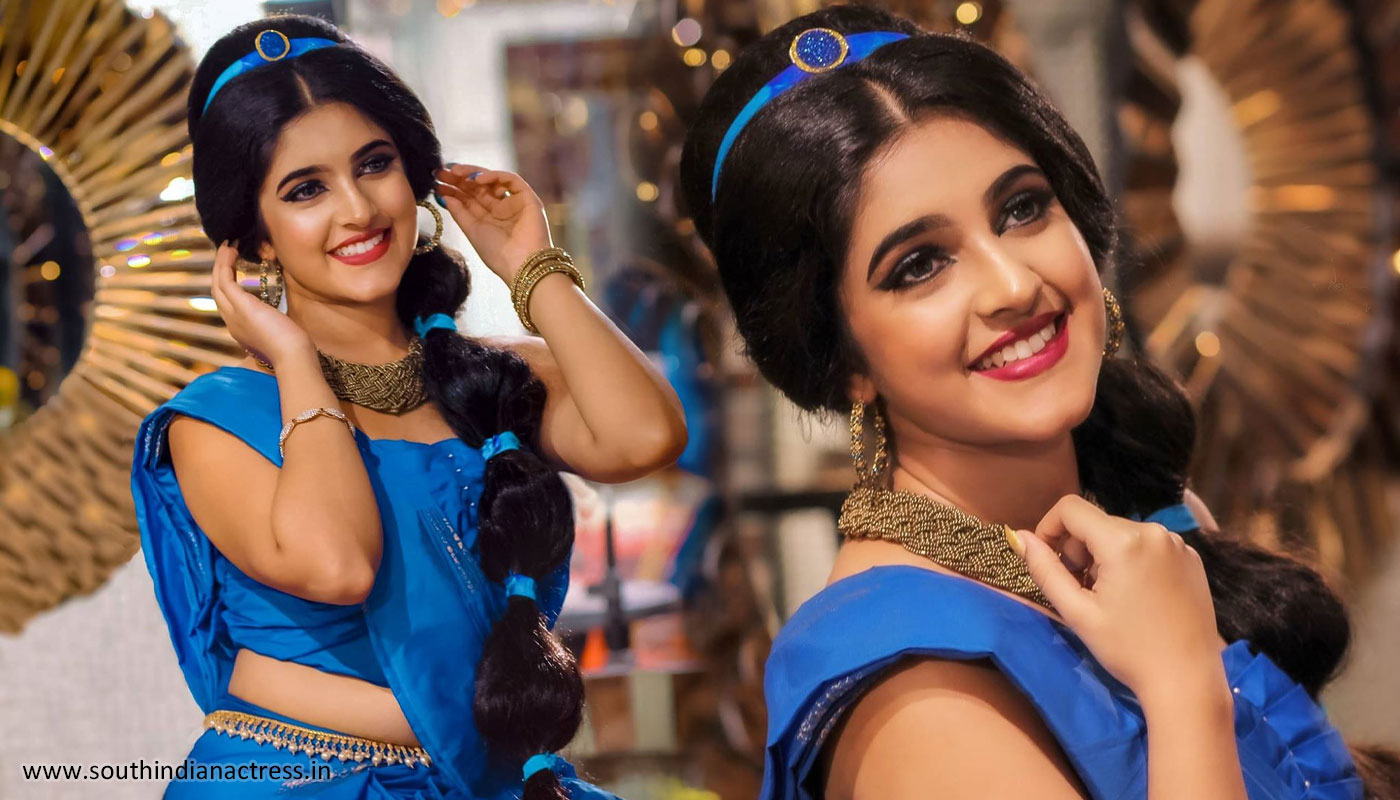 Malayalam actress Meenakshi Dinesh in princess Jasmine costume