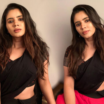 Soundariya Nanjundan in half saree photos