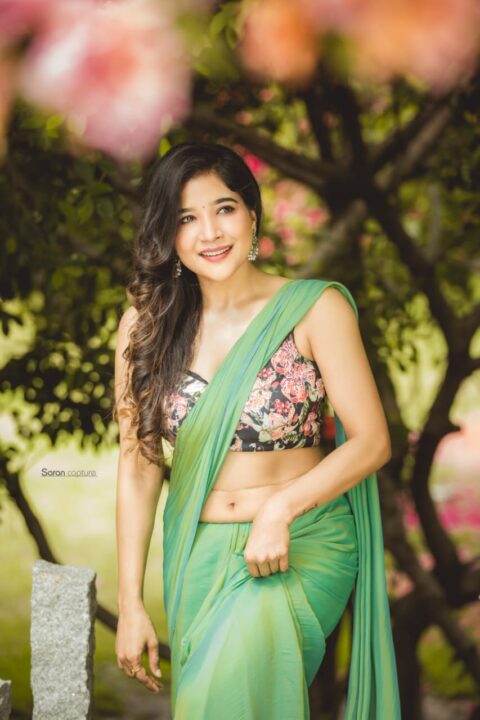 Sakshi Agarwal navel still in saree