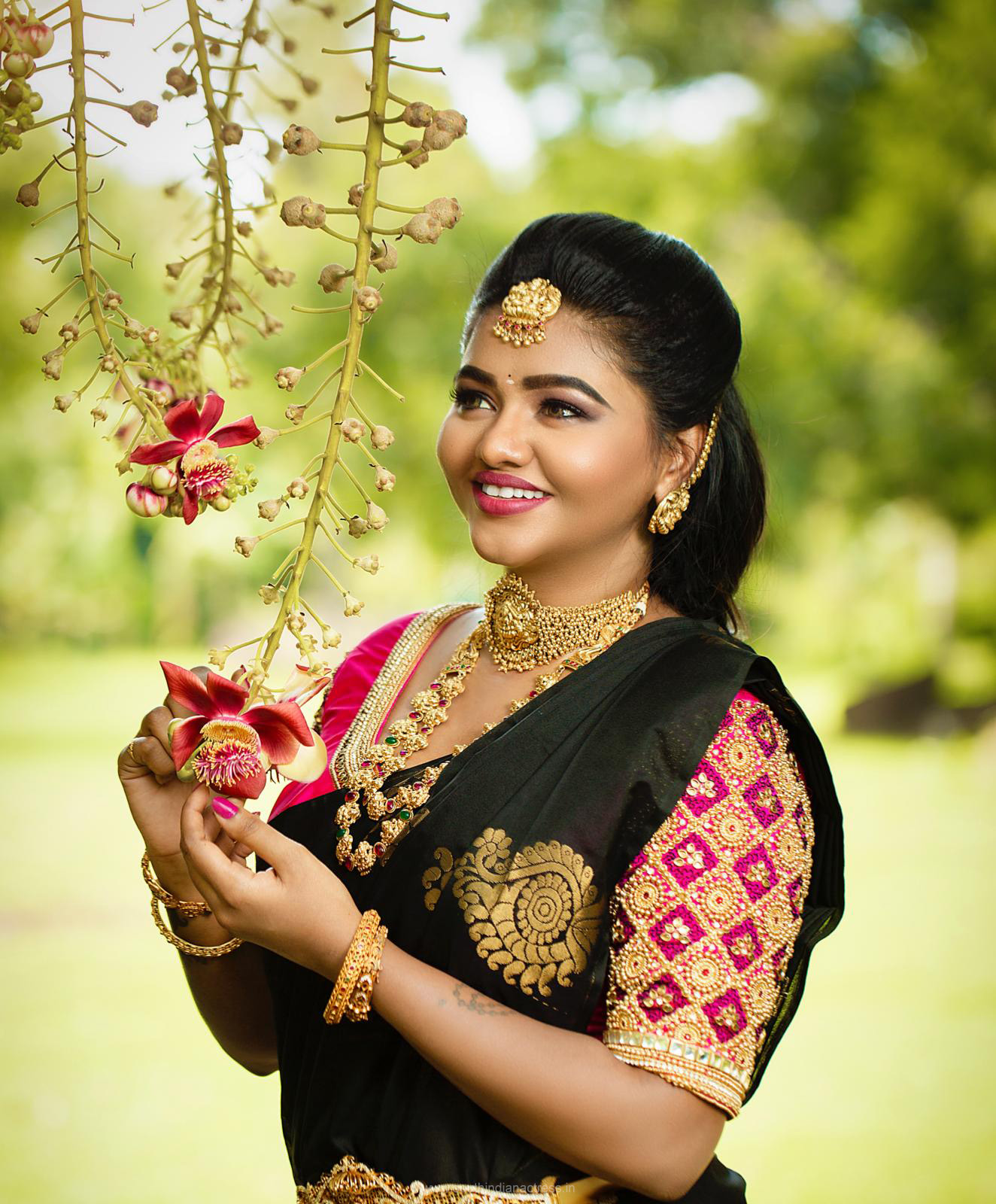 Shalu Shamu in bridal saree photoshoot stills