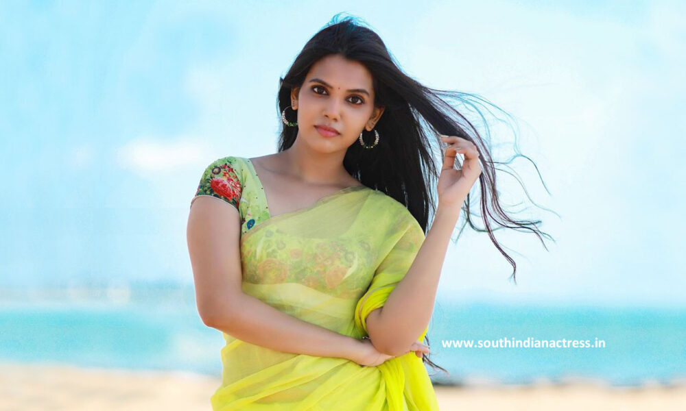 Shathiga in green saree pics