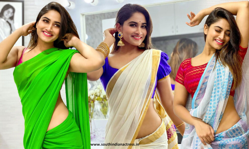Shivani Narayanan beautiful saree stills