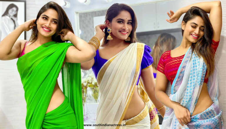 Shivani Narayanan beautiful saree stills