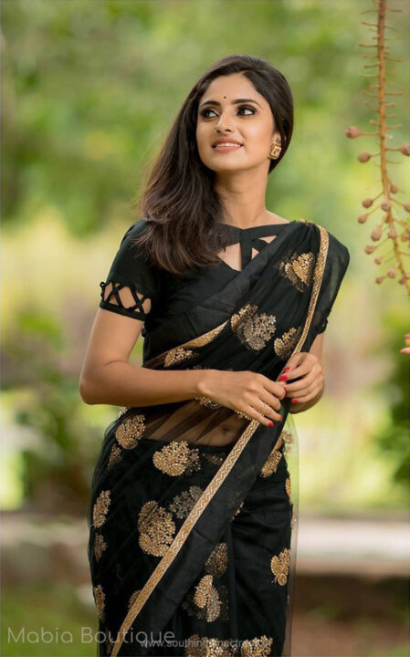 Actress Ayesha beautiful stills in black saree