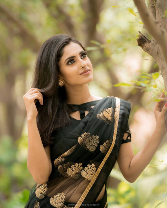 Actress Ayesha beautiful stills in black saree